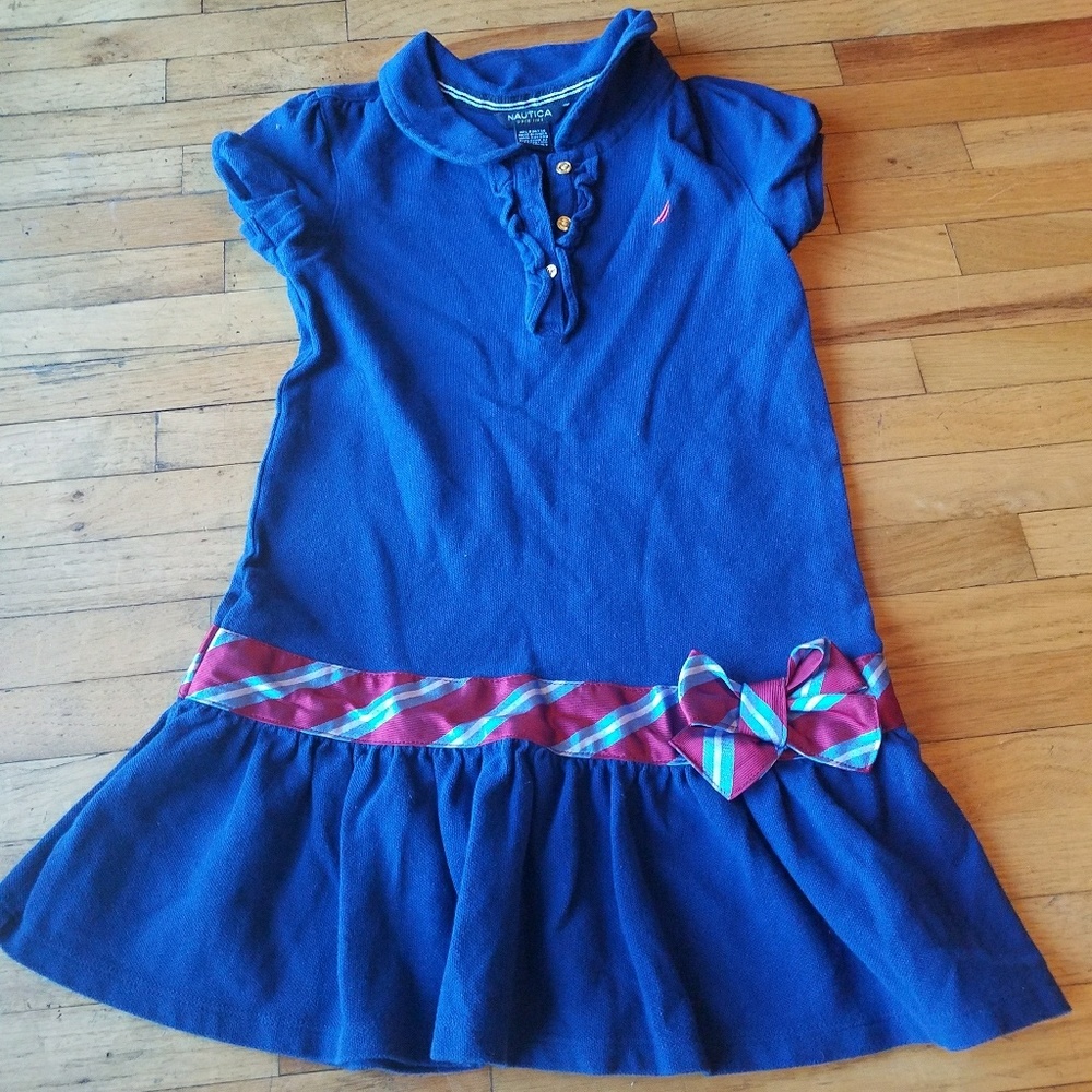 Cute Girl's blue Nautical Sailor dress Size 6x